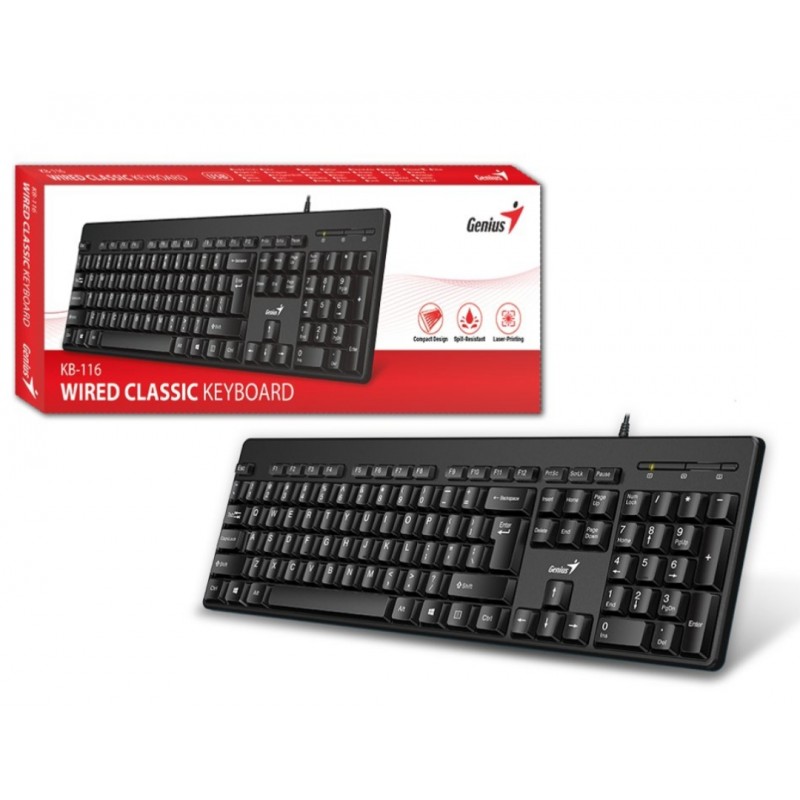TECLADO GENIUS KB-116 USB Negro SP GK-190006